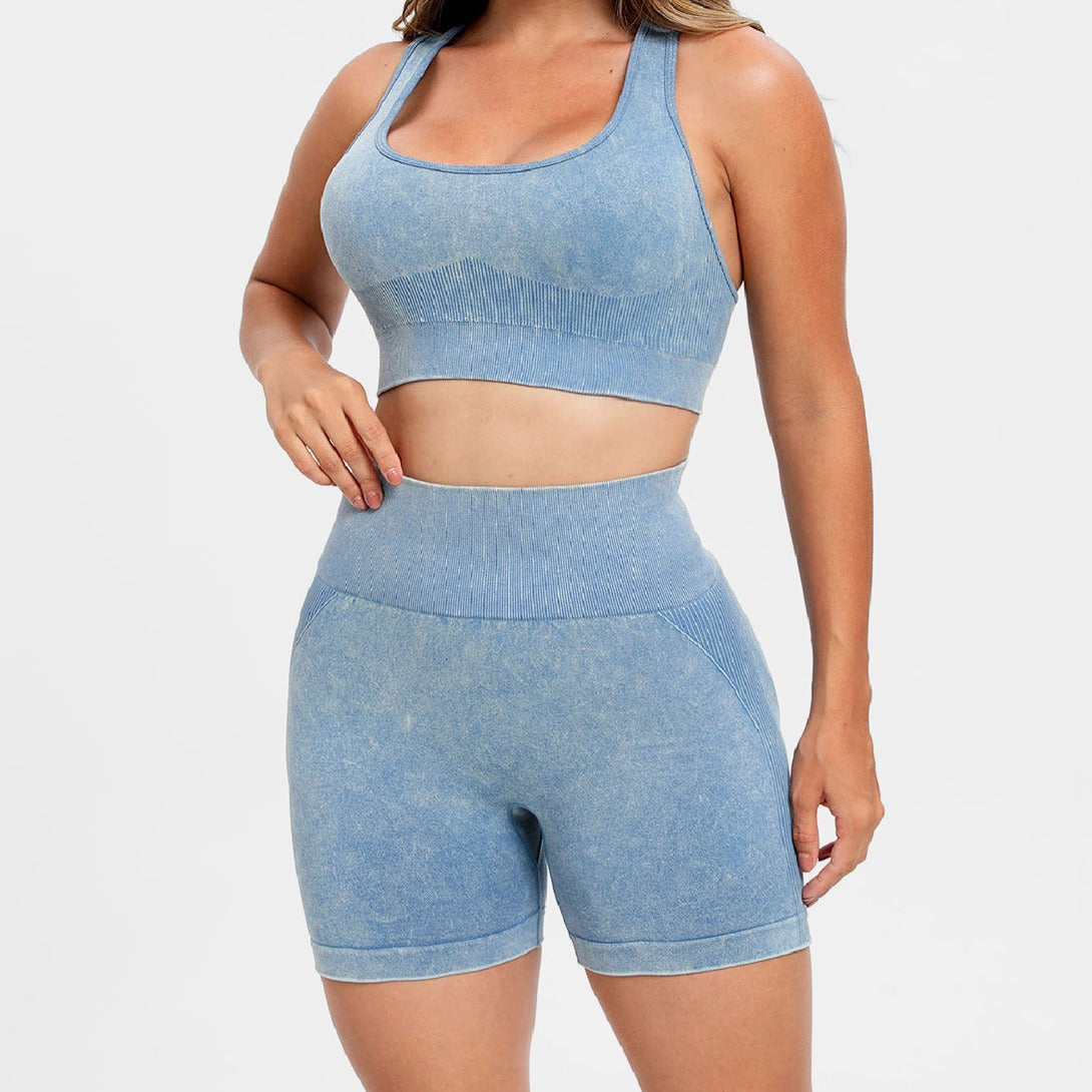 Scoop Neck Wide Strap Top and Shorts Active Set