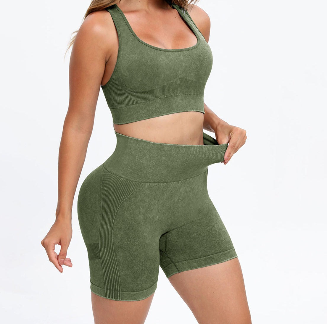 Scoop Neck Wide Strap Top and Shorts Active Set